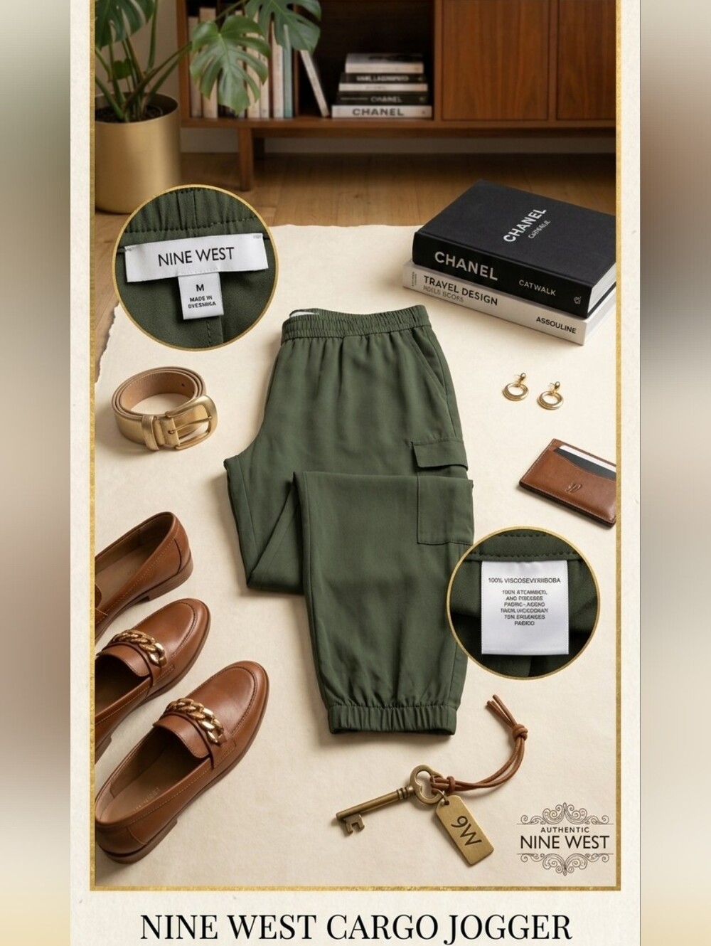 Nine West Olive Green Jogger Pants Size M